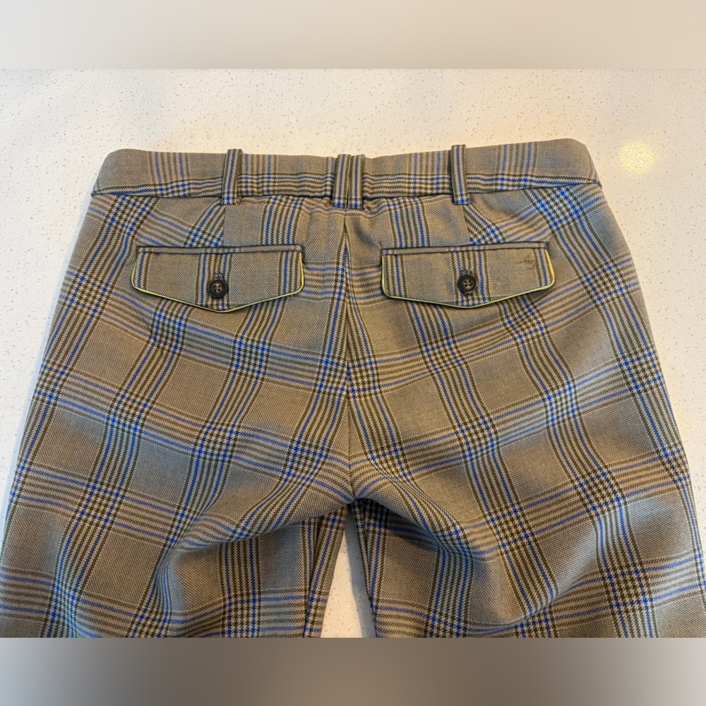 Abercrombie & Fitch Green & Blue Plaid π― Wool Capris With Cuff Buttons EUC - Picture 7 of 10